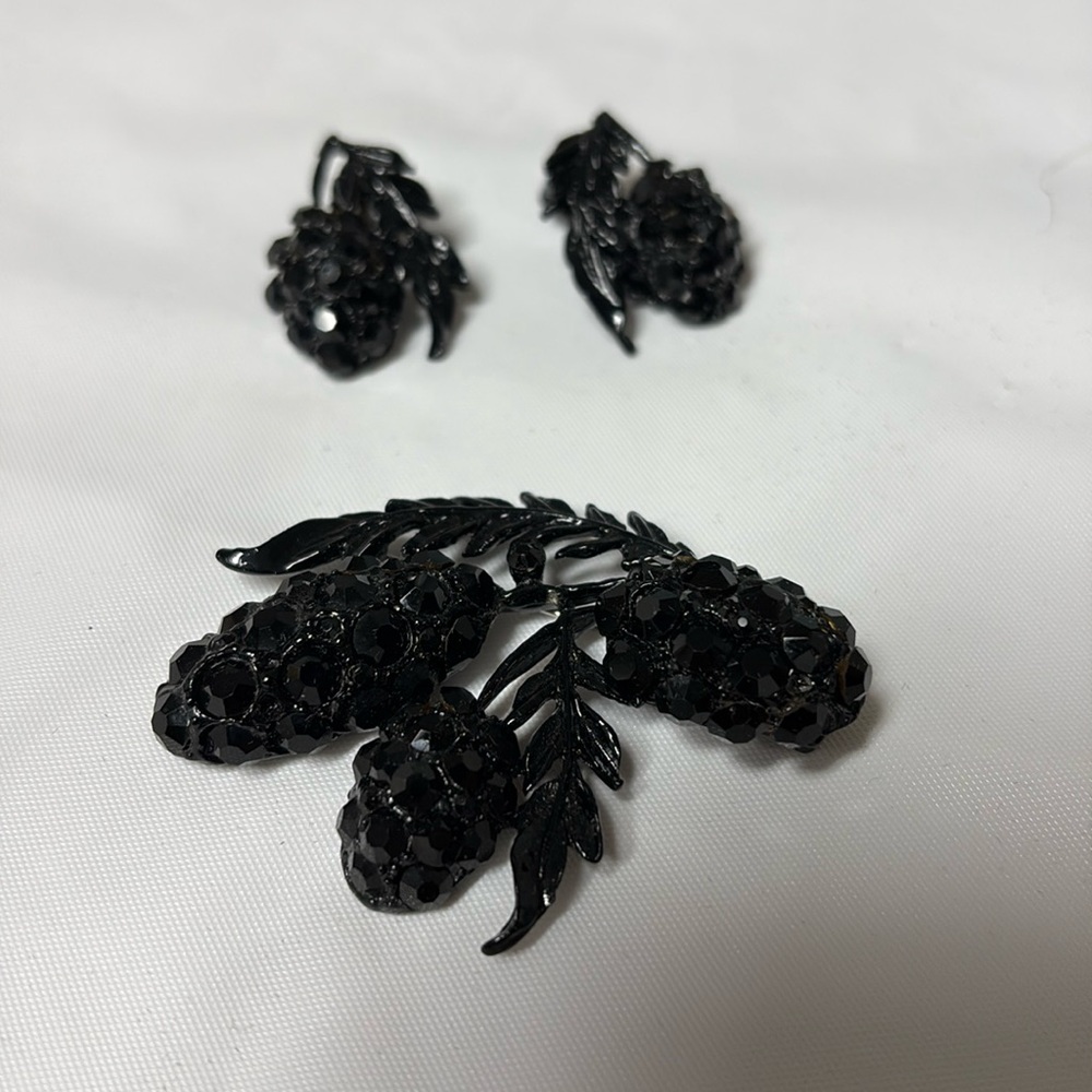 Vintage Brooch/Clip Earring Set